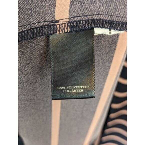 Ann Taylor Dress Fit Flare Ombre Striped Career Neutral Blue Pink Classic Size 8 - Picture 8 of 12